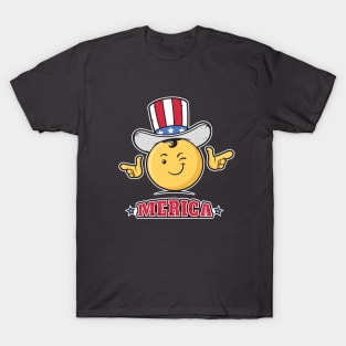 Uncle Sam Smiley Emoticon Merica T-Shirt